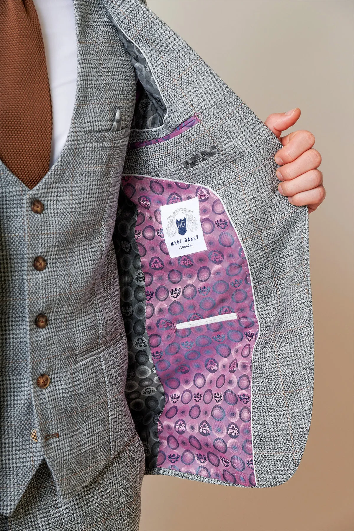 KRIS - Silver Grey Tweed Two Piece Suit