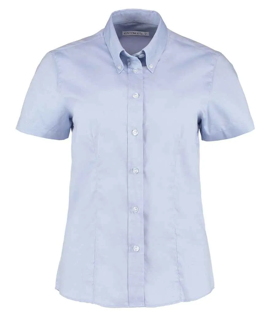 Kustom Kit Premium Short Sleeve Tailored Oxford Shirt (Ladies)