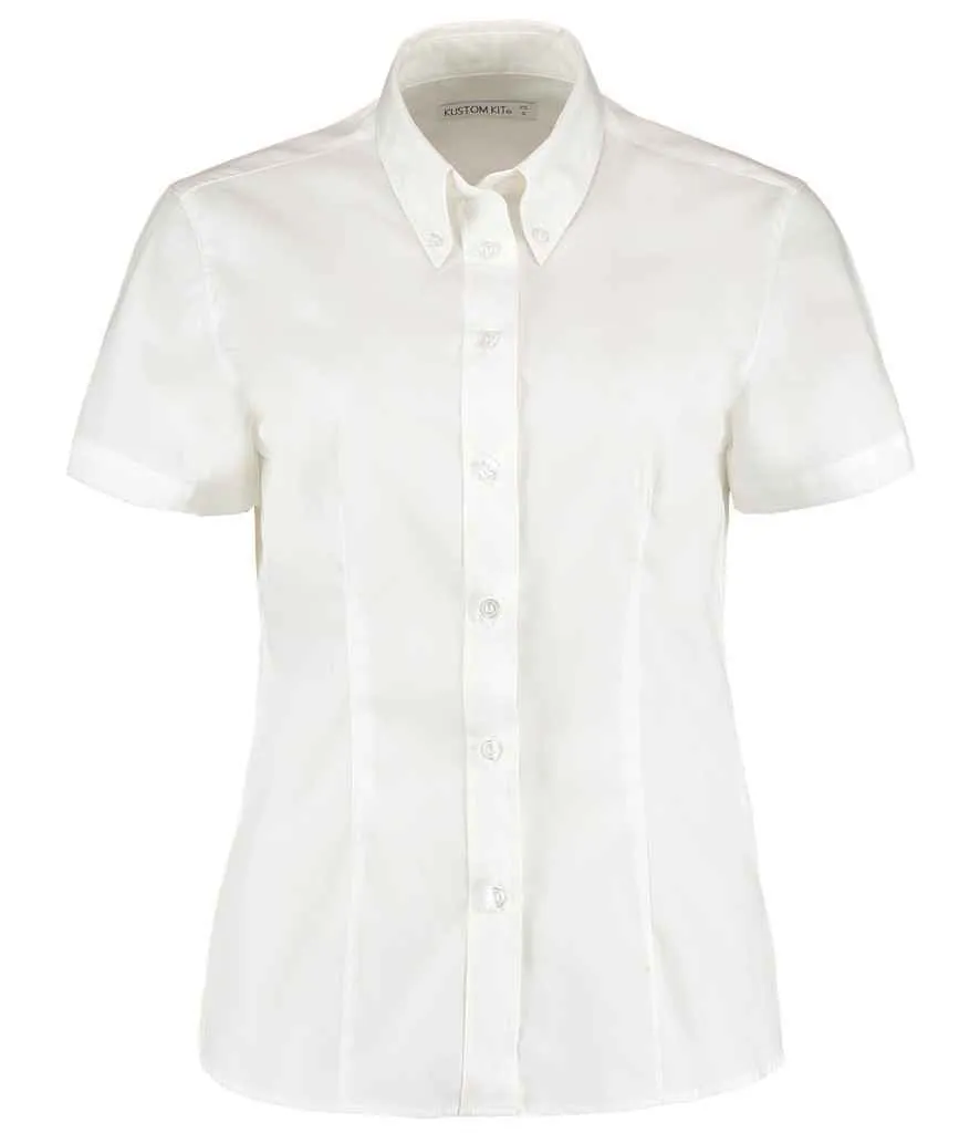 Kustom Kit Premium Short Sleeve Tailored Oxford Shirt (Ladies)
