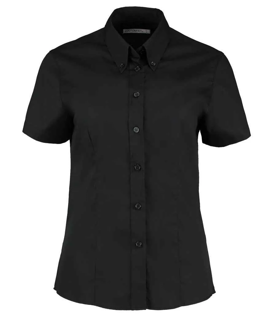 Kustom Kit Premium Short Sleeve Tailored Oxford Shirt (Ladies)