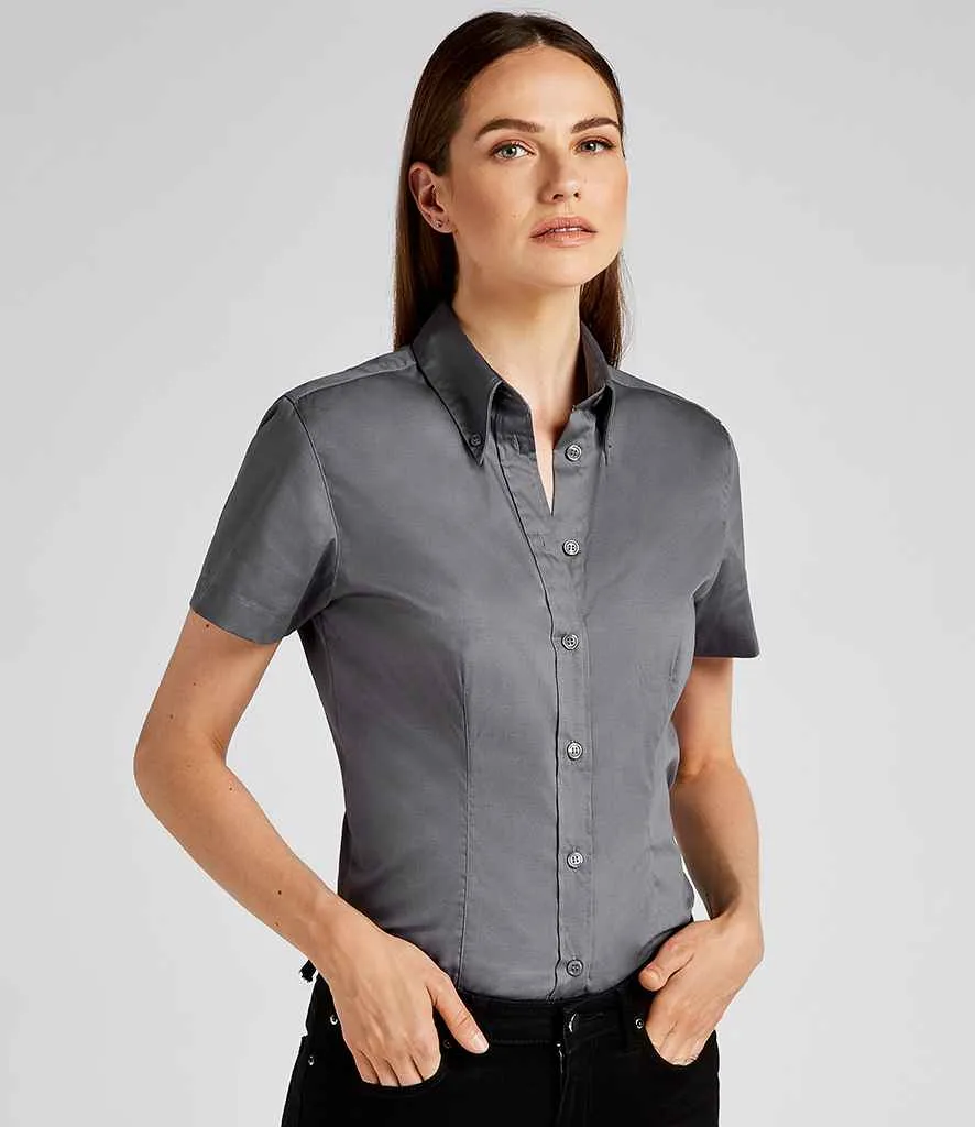 Kustom Kit Premium Short Sleeve Tailored Oxford Shirt (Ladies)