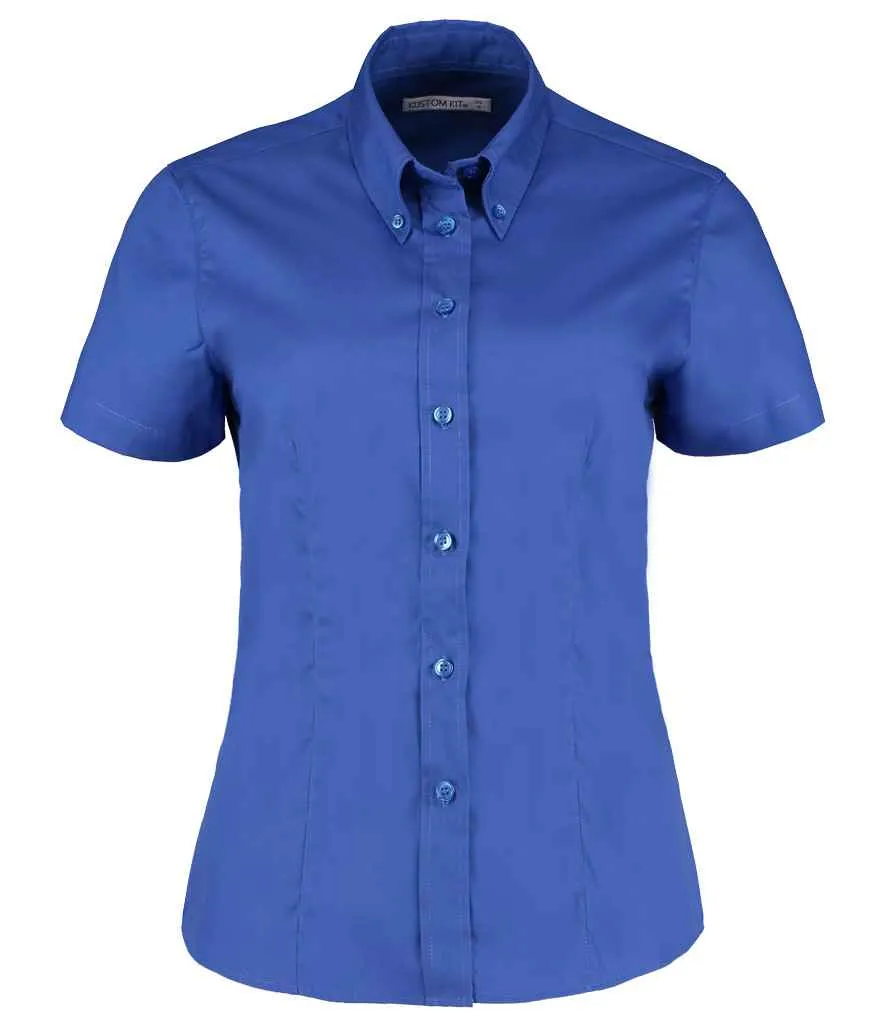 Kustom Kit Premium Short Sleeve Tailored Oxford Shirt (Ladies)