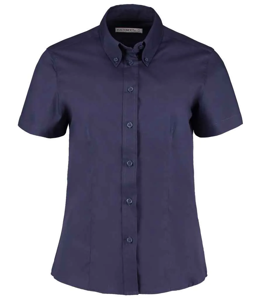 Kustom Kit Premium Short Sleeve Tailored Oxford Shirt (Ladies)