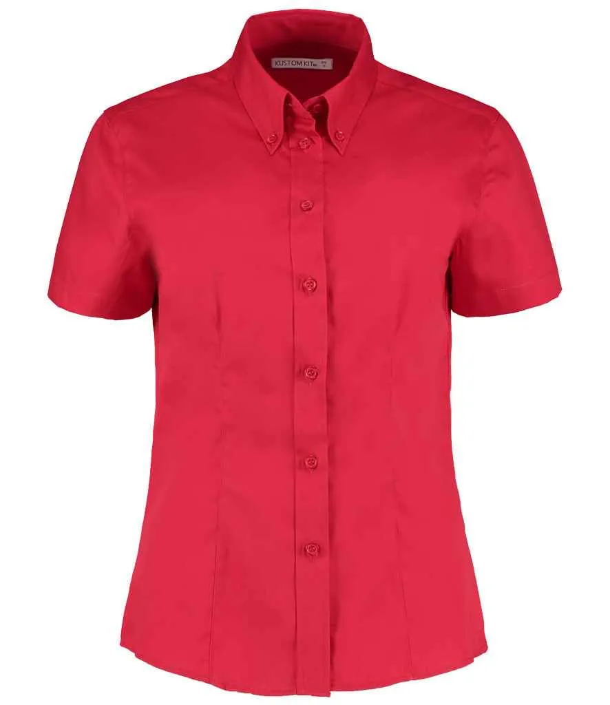 Kustom Kit Premium Short Sleeve Tailored Oxford Shirt (Ladies)