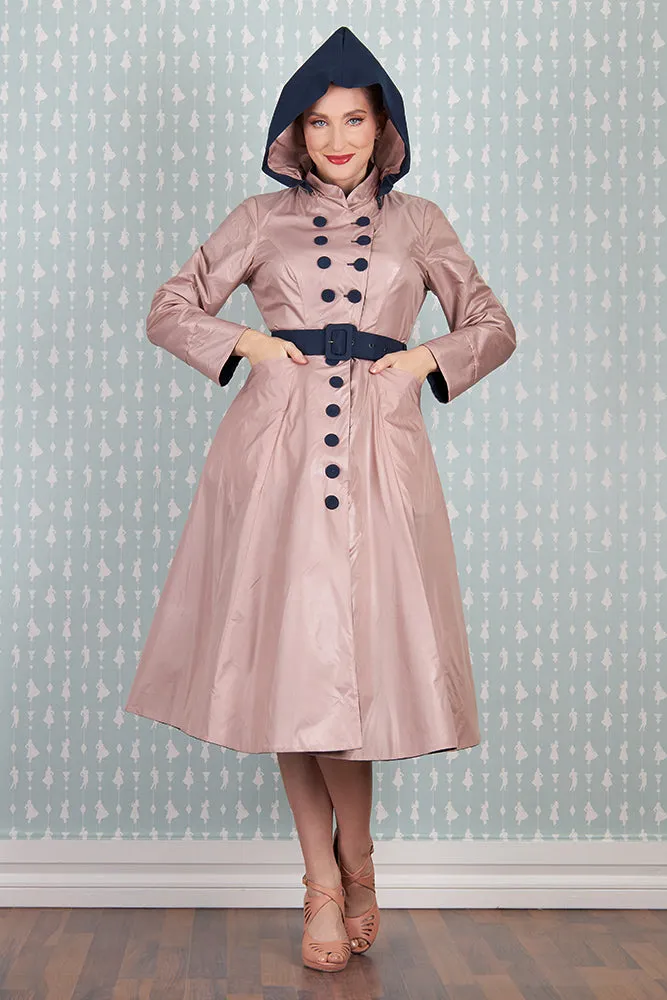 Laina-Lee Navy and Pink Reversible Water Repellent Coat by Miss Candyfloss