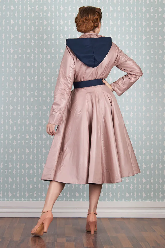 Laina-Lee Navy and Pink Reversible Water Repellent Coat by Miss Candyfloss