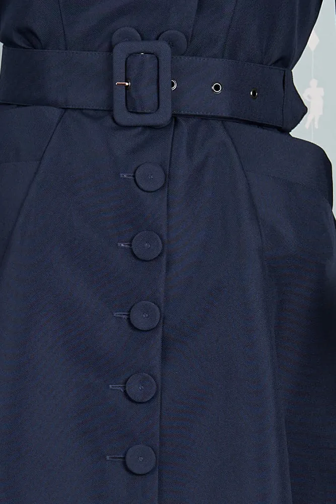 Laina-Lee Navy and Pink Reversible Water Repellent Coat by Miss Candyfloss