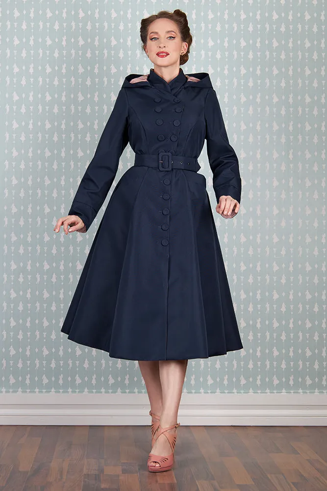 Laina-Lee Navy and Pink Reversible Water Repellent Coat by Miss Candyfloss