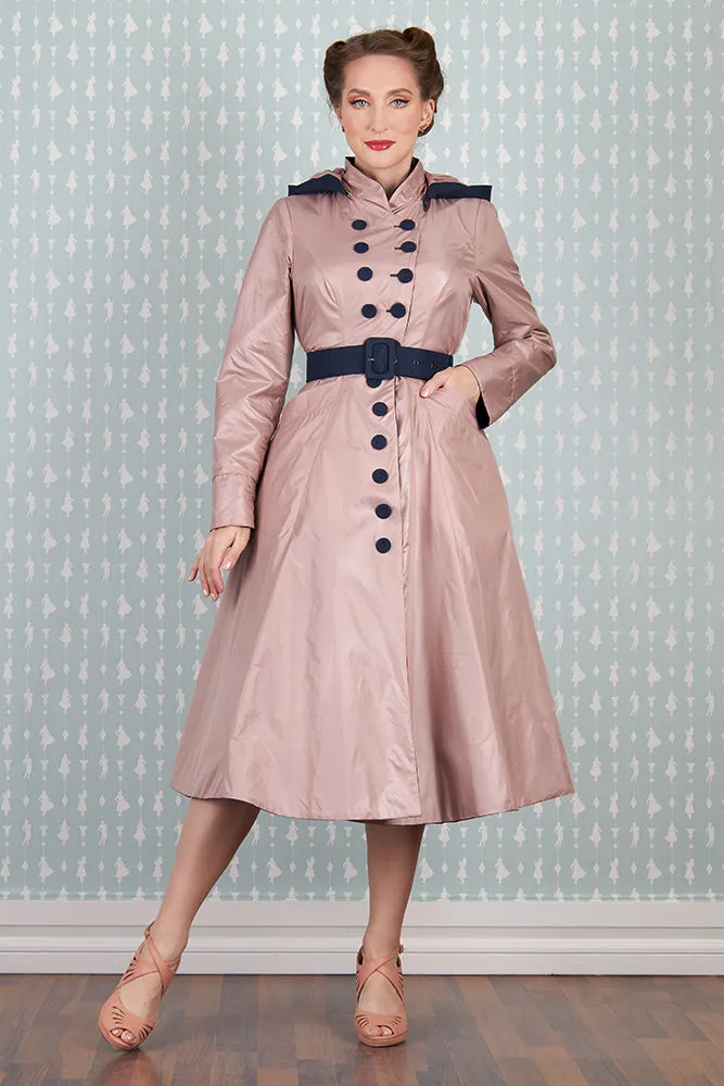 Laina-Lee Navy and Pink Reversible Water Repellent Coat by Miss Candyfloss