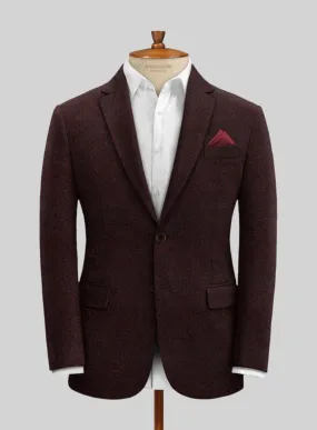 Light Weight Melange Wine Tweed Jacket