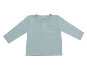 Long Sleeve Henley- Gray Mist