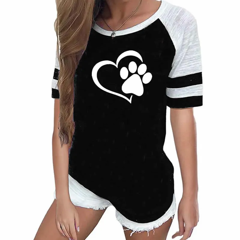 Love Dog Paw Print Top Shirt