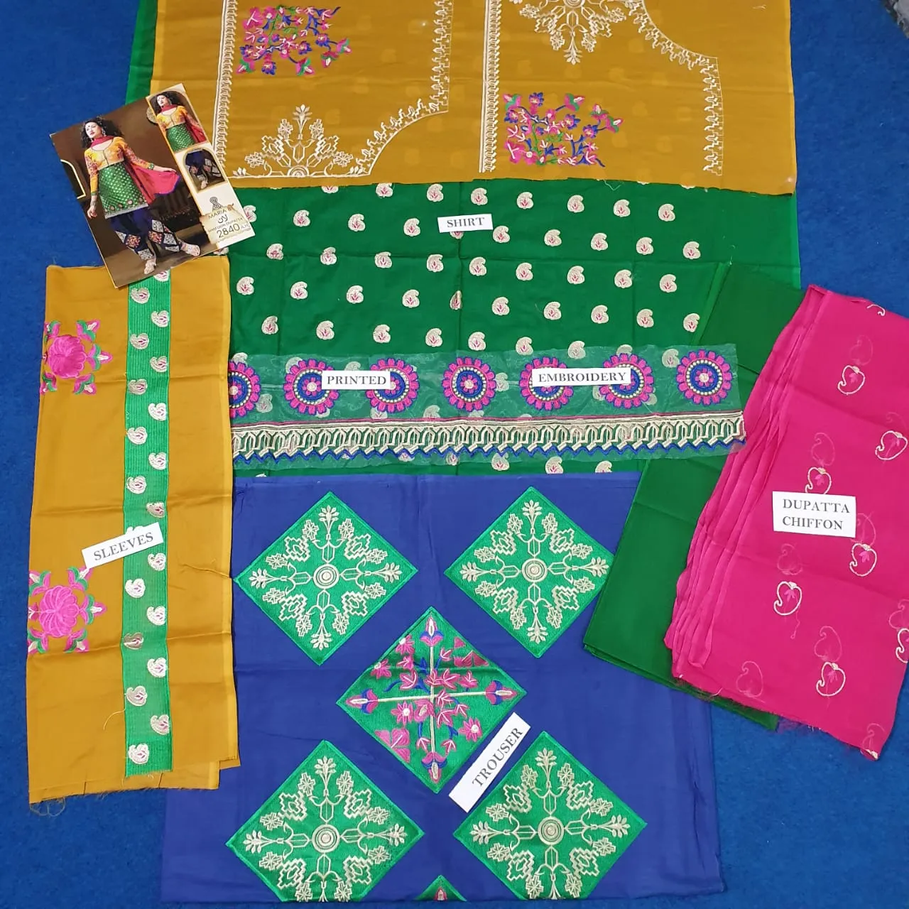 MARIA B Shafoon Dubatta 3 PC Colorful Lawn Suit High Lawn Quality 2840