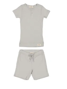 MARMAR CHALK SHORT SLEEVE HENLEY SET