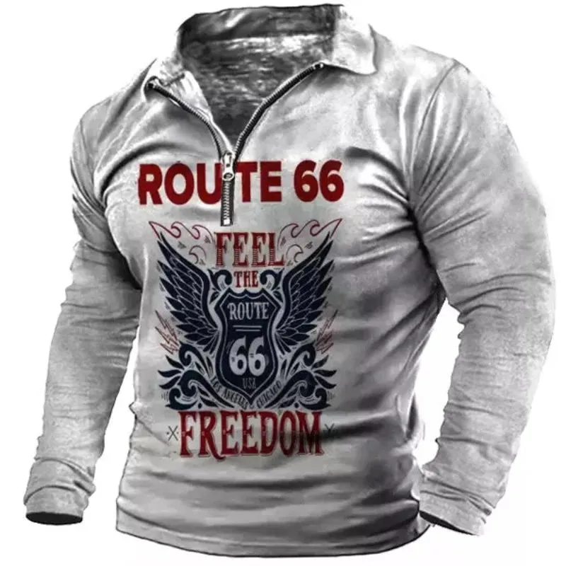 Men's Casual  Zip T-Shirt