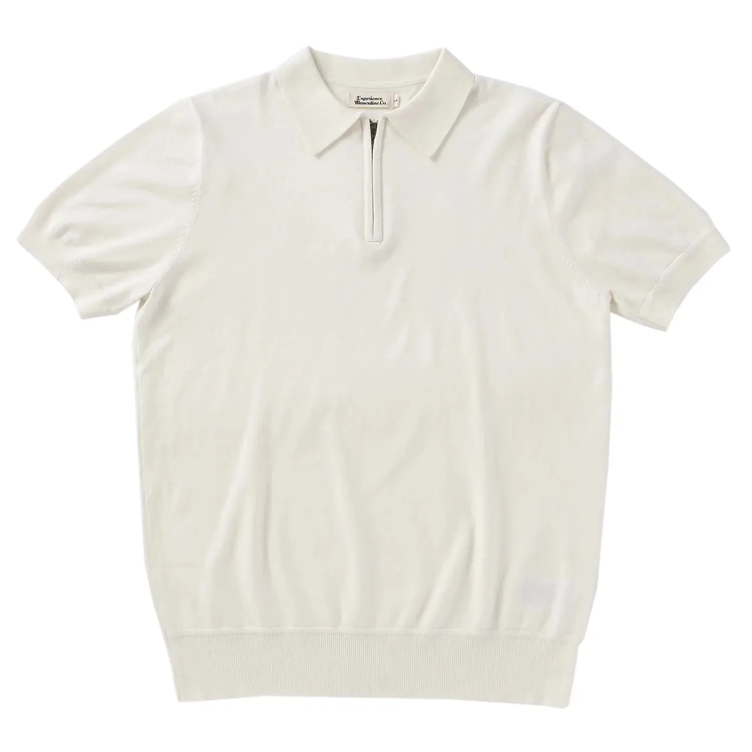 Men's Elegant Business Style Polo Shirt with Short Sleeves and Zipper