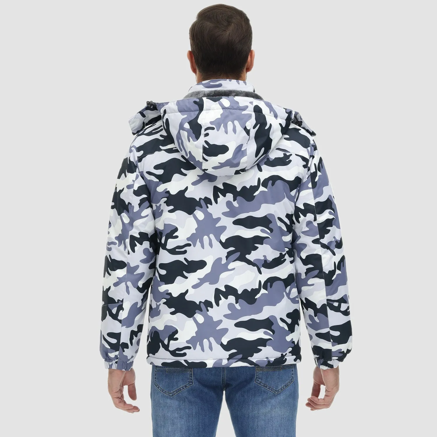 Men's Water-Repellent Winter Ski Jacket with Fleece Lining