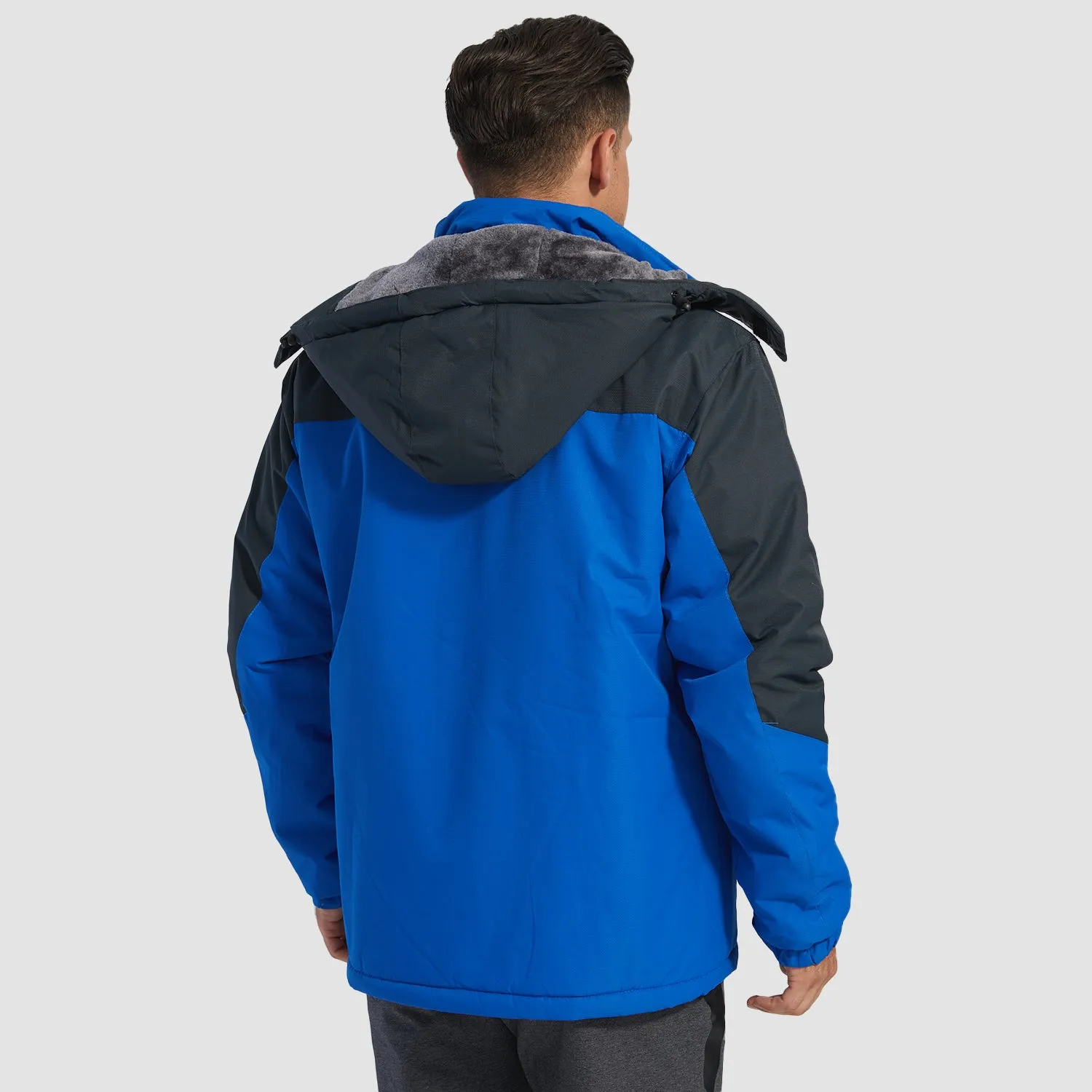 Men's Water-Repellent Winter Ski Jacket with Fleece Lining