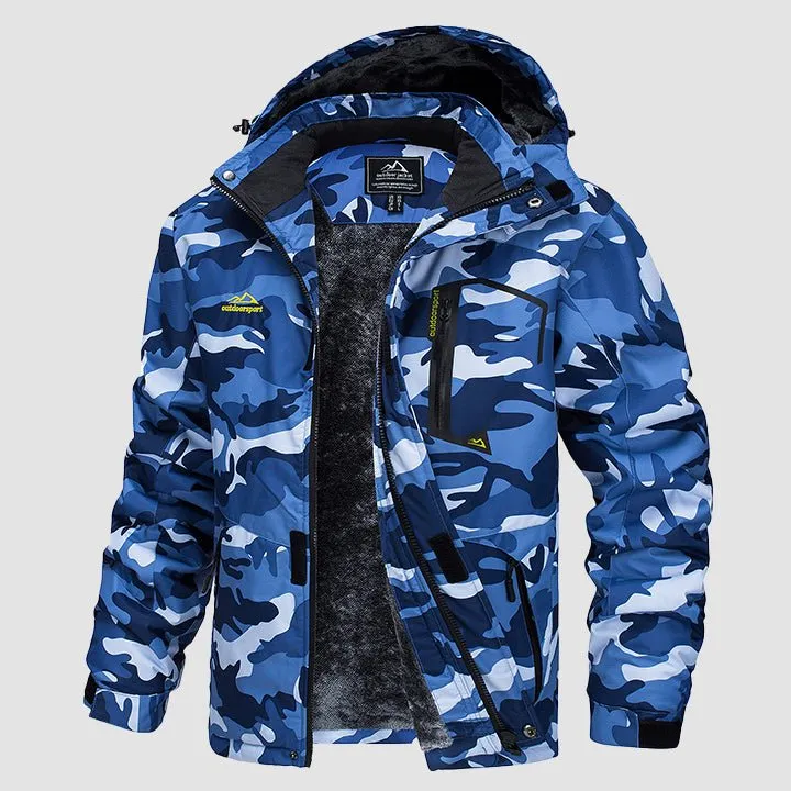 Men's Water-Repellent Winter Ski Jacket with Fleece Lining