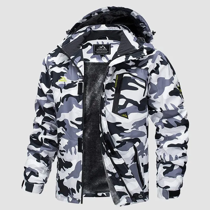 Men's Water-Repellent Winter Ski Jacket with Fleece Lining