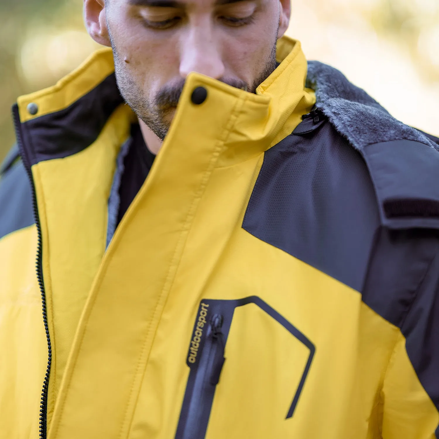 Men's Water-Repellent Winter Ski Jacket with Fleece Lining