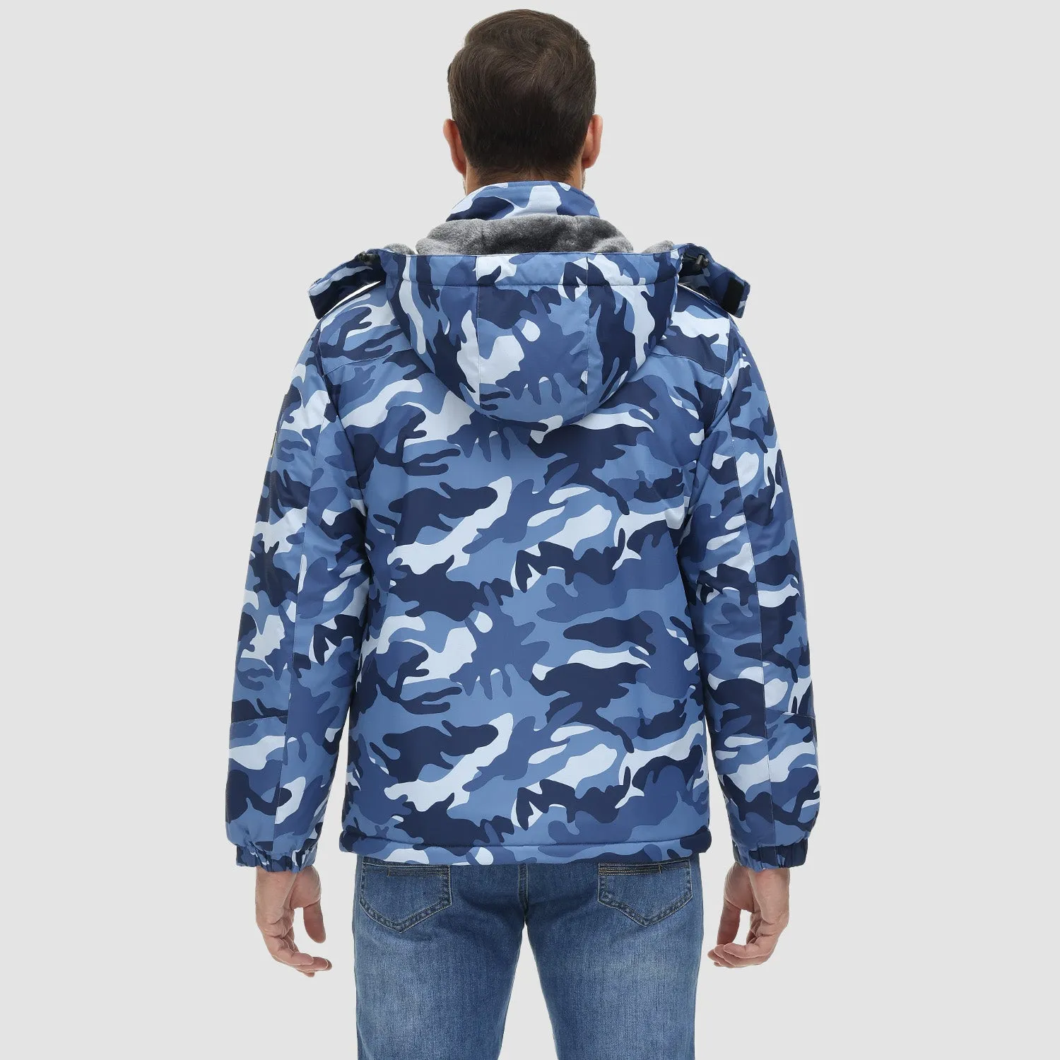 Men's Water-Repellent Winter Ski Jacket with Fleece Lining