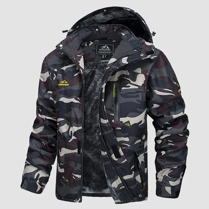 Men's Water-Repellent Winter Ski Jacket with Fleece Lining