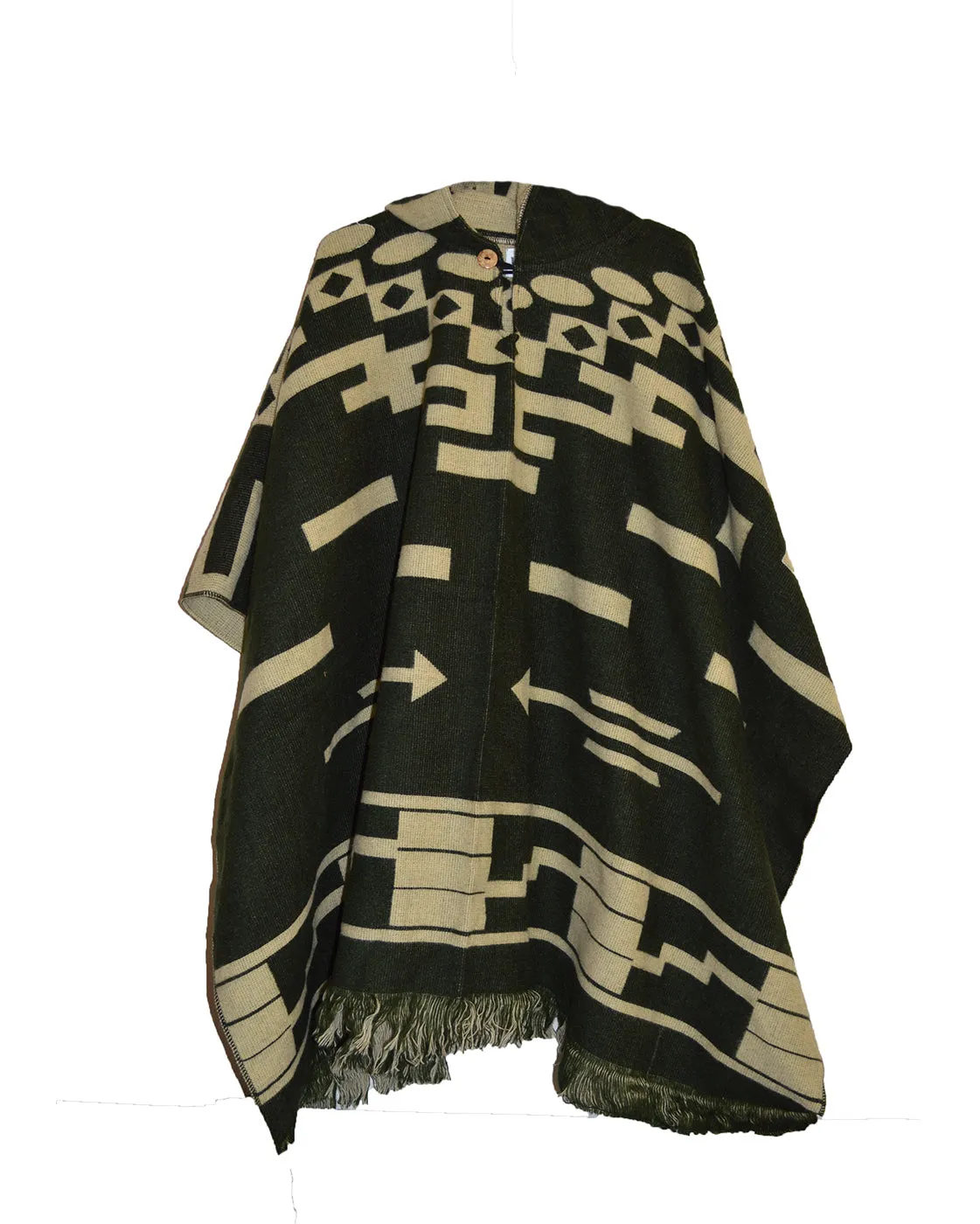 Mexican style hand made hooded Blanket poncho