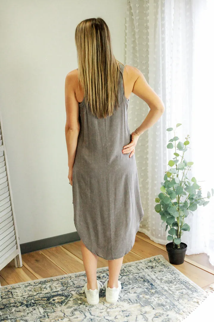 Mineral Wash Midi Dress