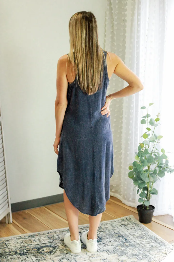 Mineral Wash Midi Dress