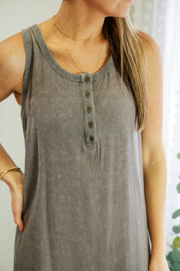 Mineral Wash Midi Dress