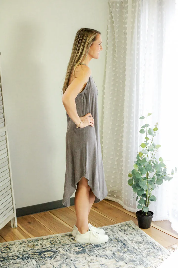 Mineral Wash Midi Dress