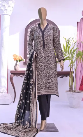 Monochrome by Amna Khadija Unstitched 3 Piece Black & White Lawn Collection'2022-BW-01