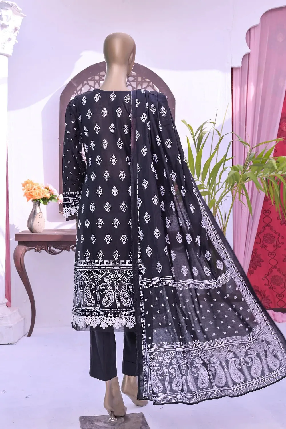 Monochrome by Amna Khadija Unstitched 3 Piece Black & White Lawn Collection'2022-BW-03