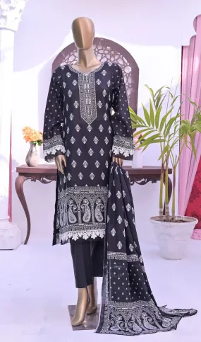 Monochrome by Amna Khadija Unstitched 3 Piece Black & White Lawn Collection'2022-BW-03