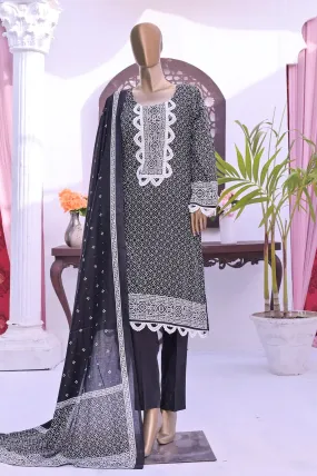 Monochrome by Amna Khadija Unstitched 3 Piece Black & White Lawn Collection'2022-BW-07