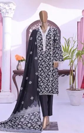 Monochrome by Amna Khadija Unstitched 3 Piece Black & White Lawn Collection'2022-BW-08