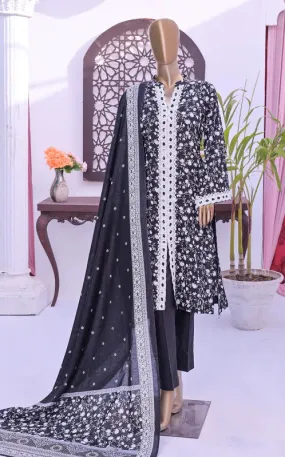 Monochrome by Amna Khadija Unstitched 3 Piece Black & White Lawn Collection'2022-BW-10