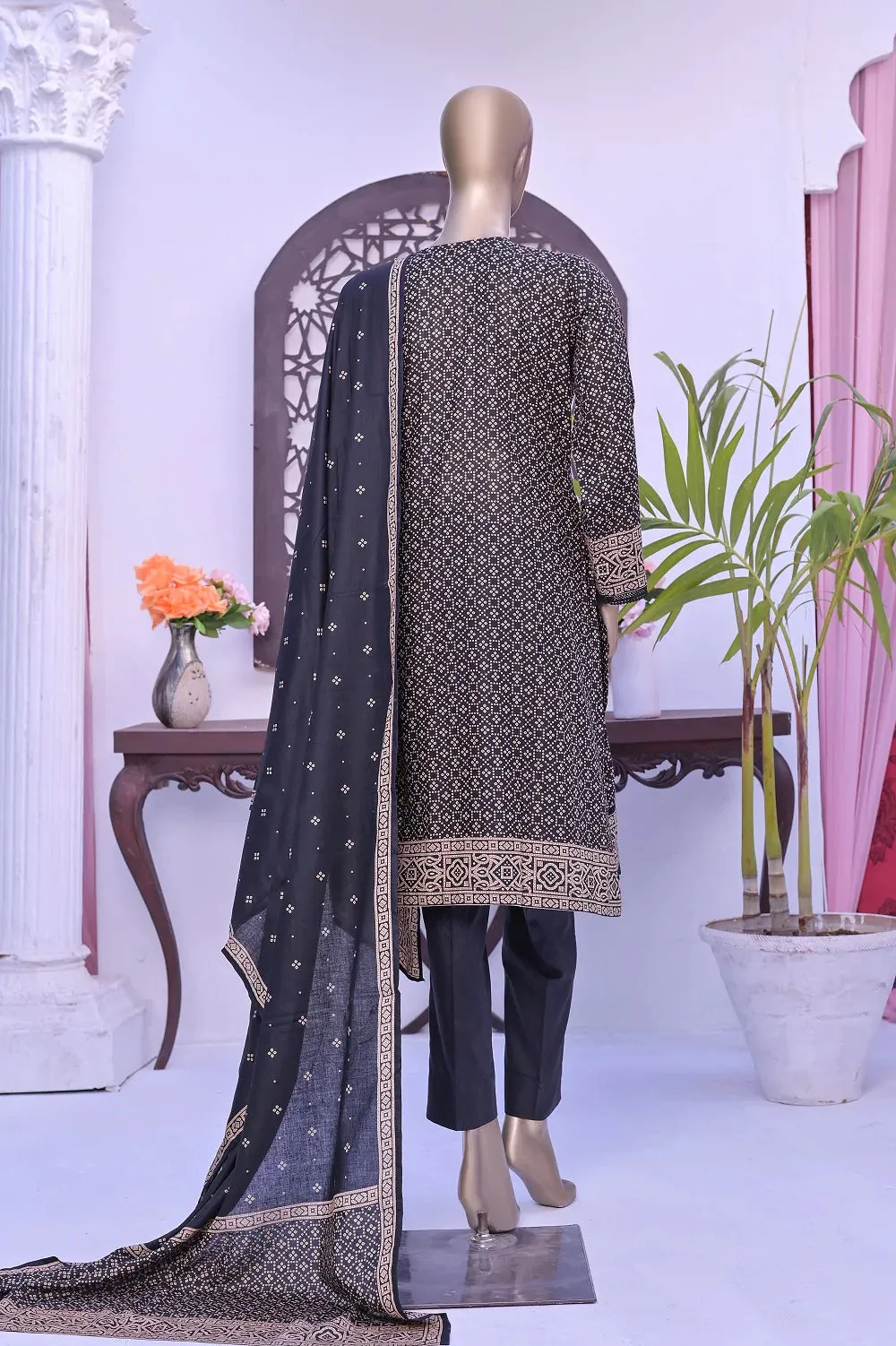 Monochrome by Amna Khadija Unstitched 3 Piece Black & White Lawn Collection'2022-BW-13