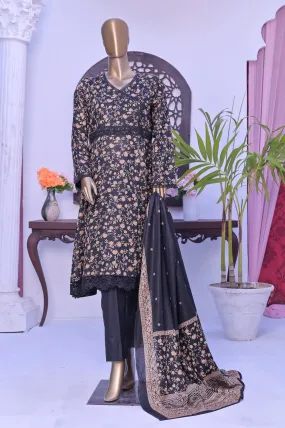 Monochrome by Amna Khadija Unstitched 3 Piece Black & White Lawn Collection'2022-BW-15