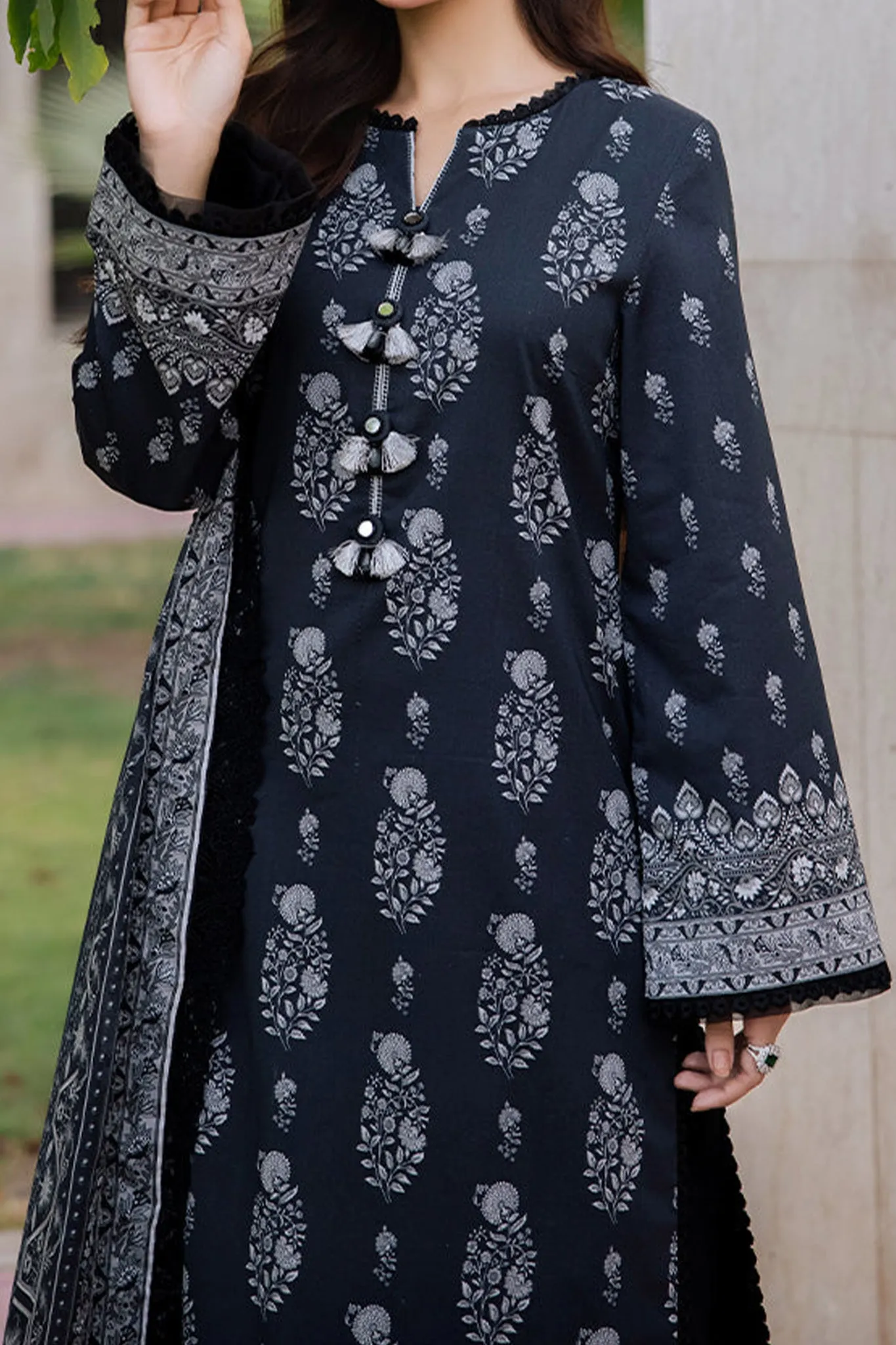 Monochrome By Asim Jofa Unstitched 3 Piece Digital Lawn Collection'2024-AJCM-03