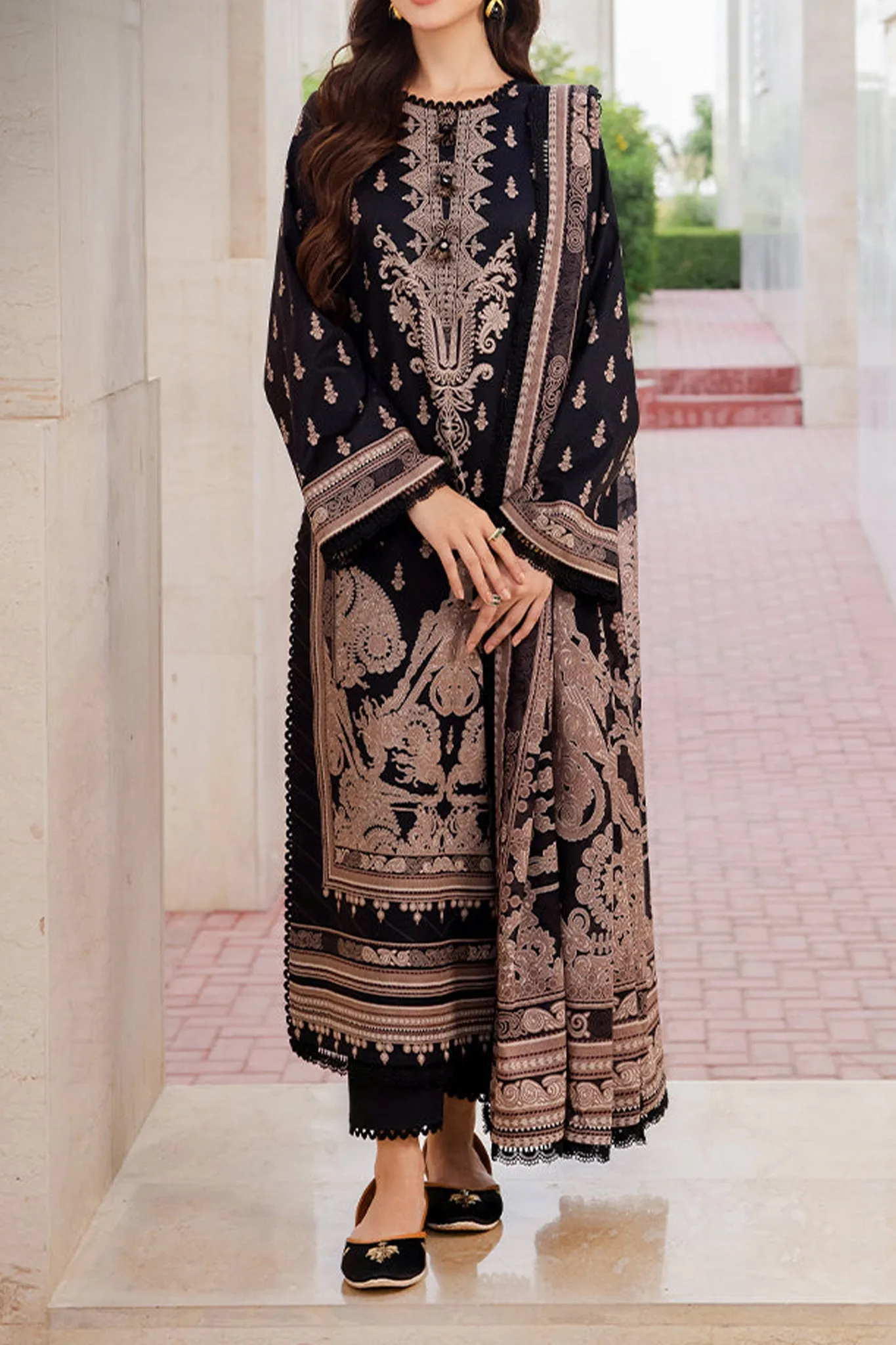 Monochrome By Asim Jofa Unstitched 3 Piece Digital Lawn Collection'2024-AJCM-08