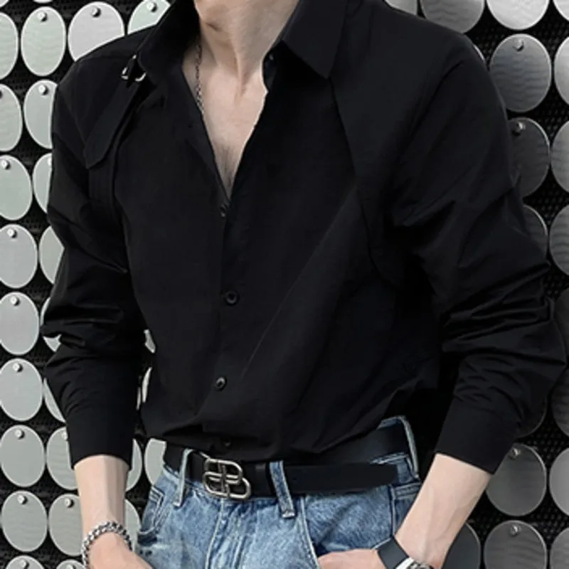 Monochrome Side Shoulder Strap Shirt