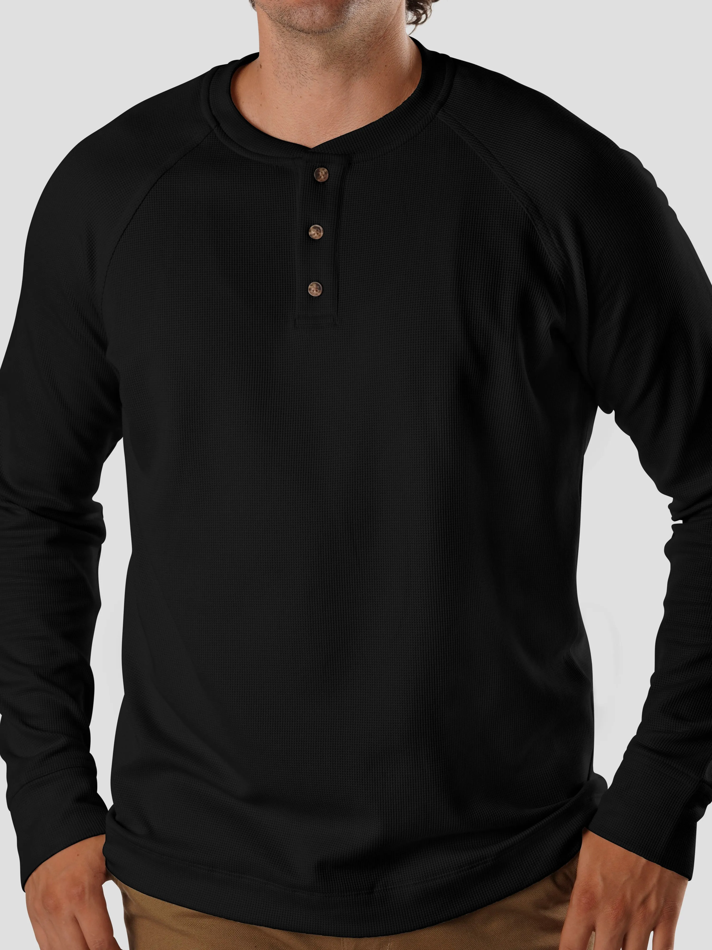 M's Hill Country TurboDry Henley - Black