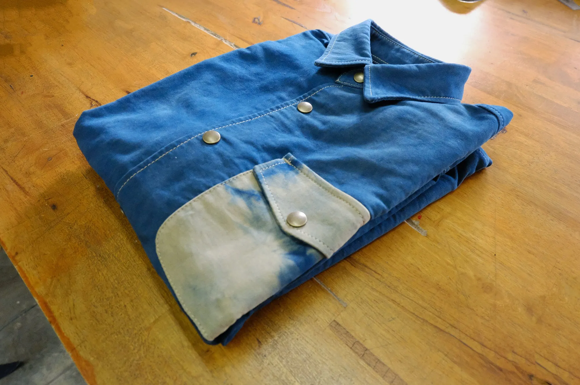 NATURAL INDIGO DYED SUEDE*