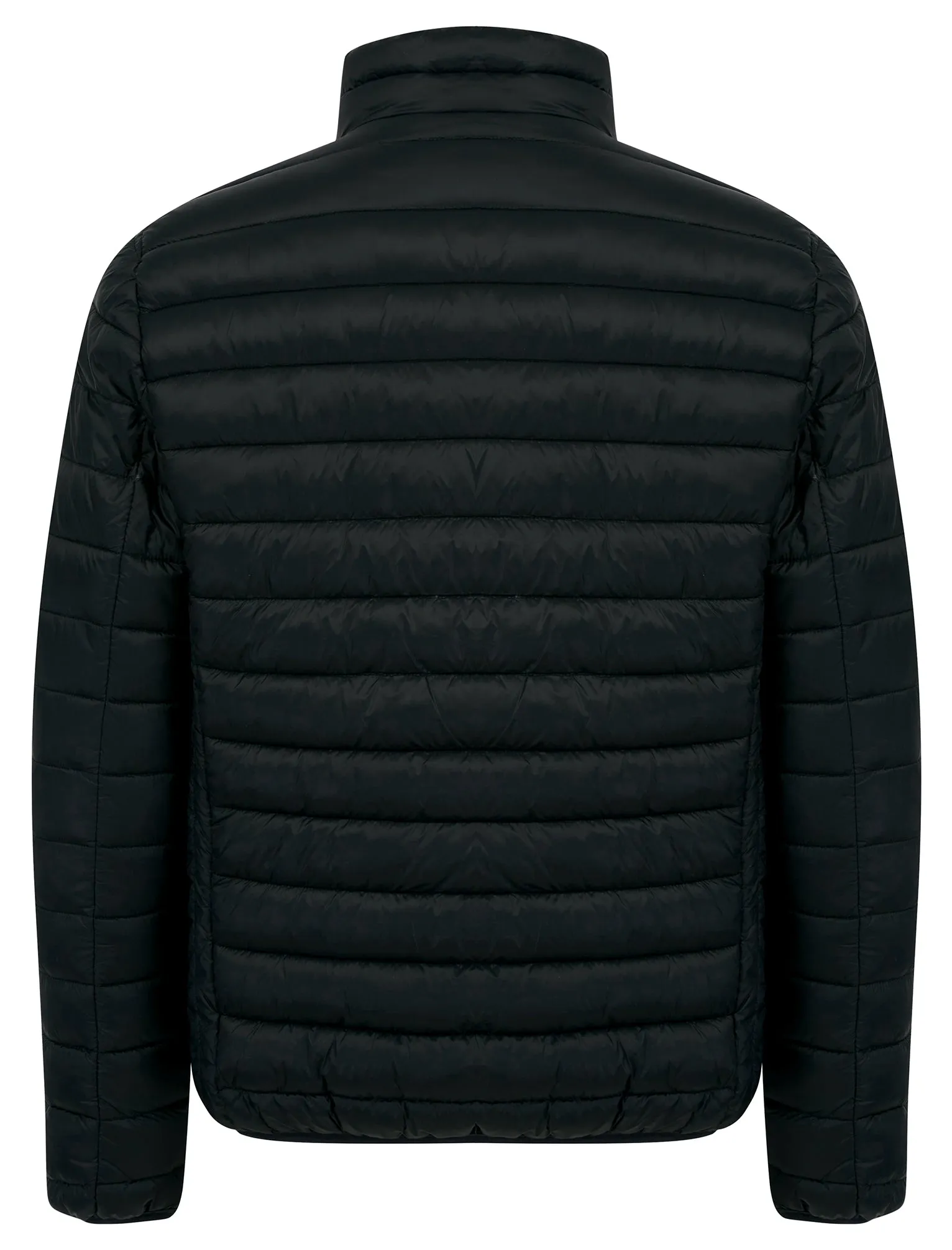 Nayati Funnel Neck Quilted Puffer Jacket in Jet Black / Burgundy - Tokyo Laundry