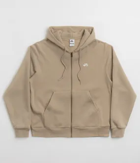 Nike SB Essential Logo Full Zip Hoodie - Khaki / White