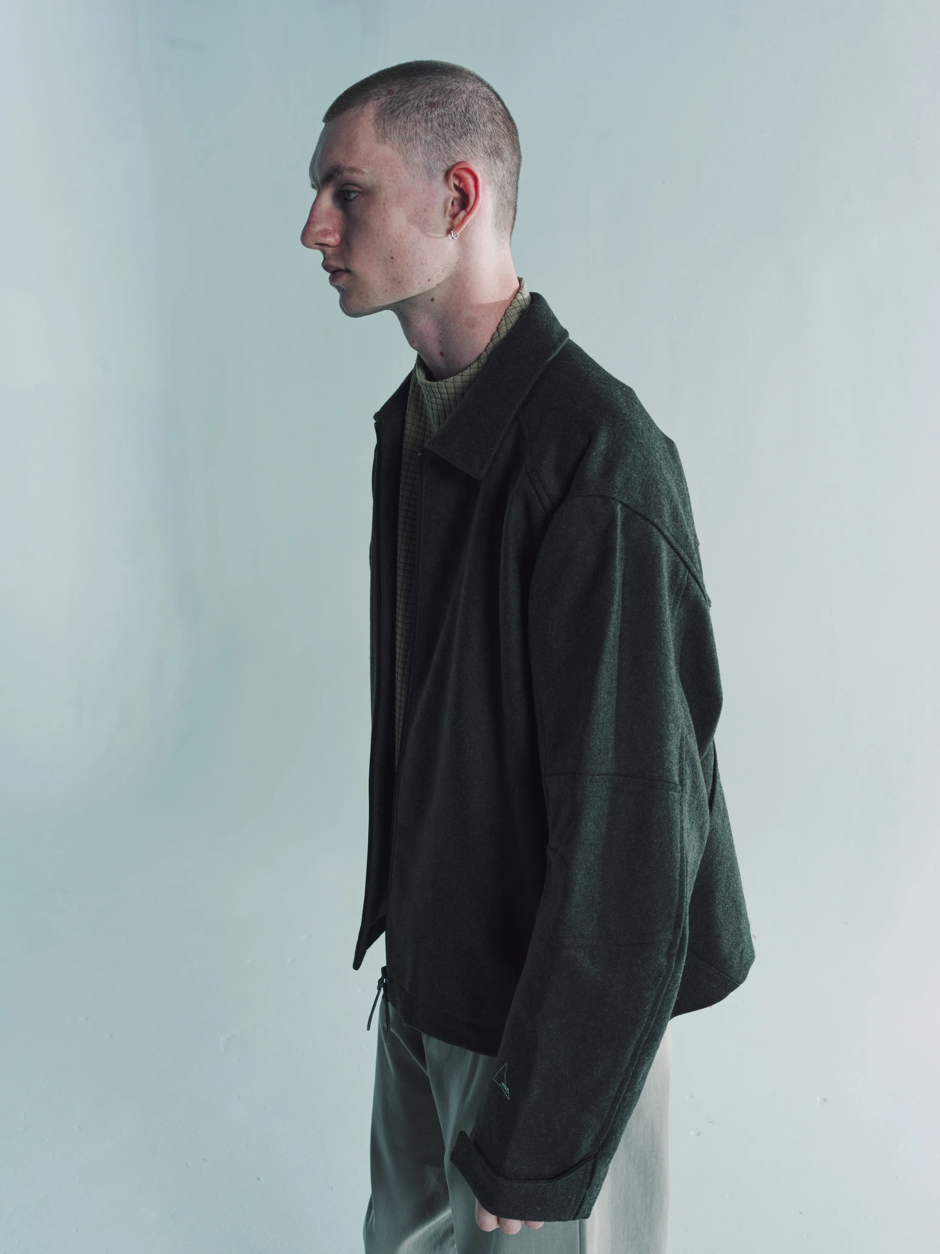 Olive Zip Up Shirt Jacket