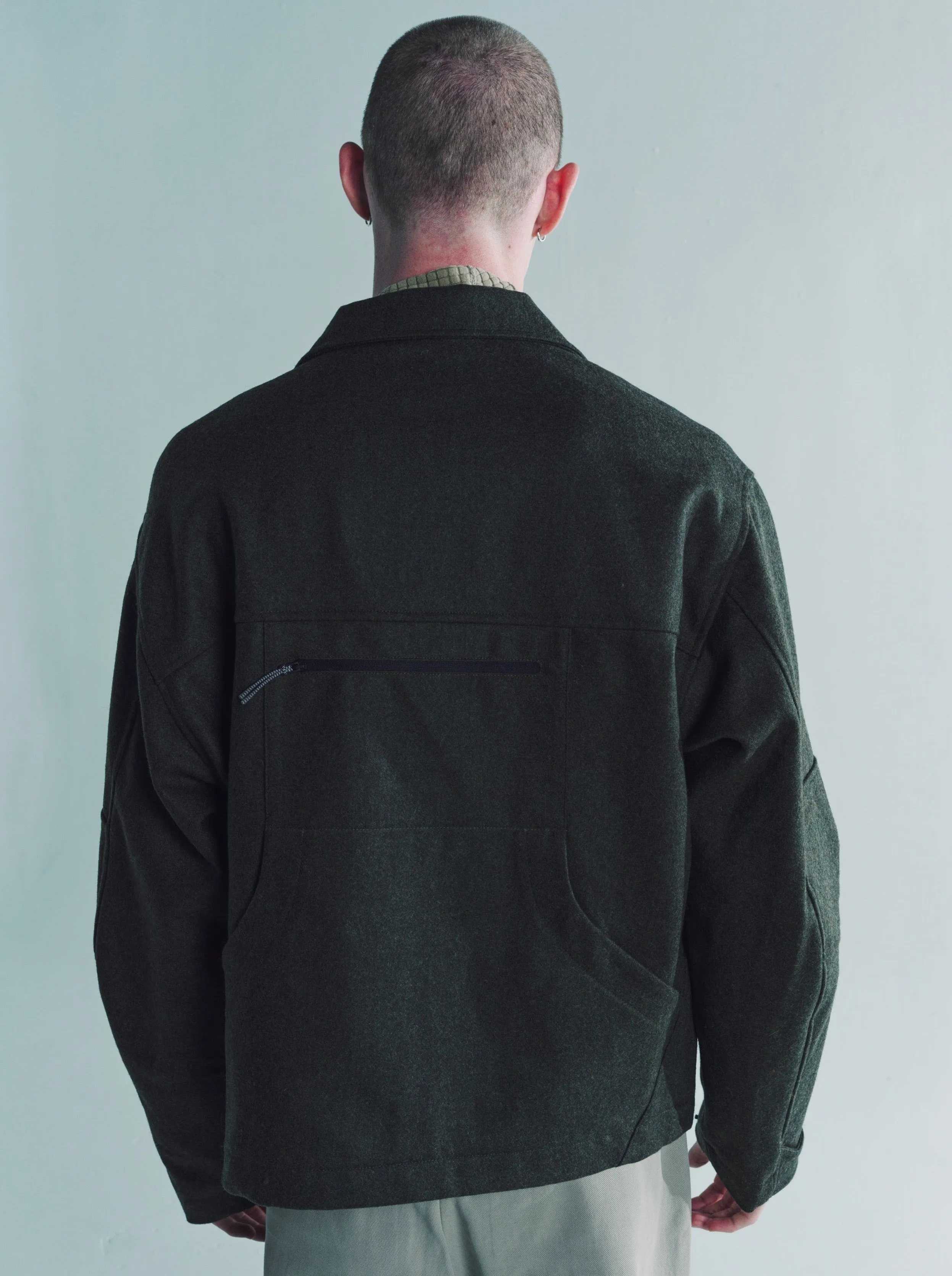 Olive Zip Up Shirt Jacket
