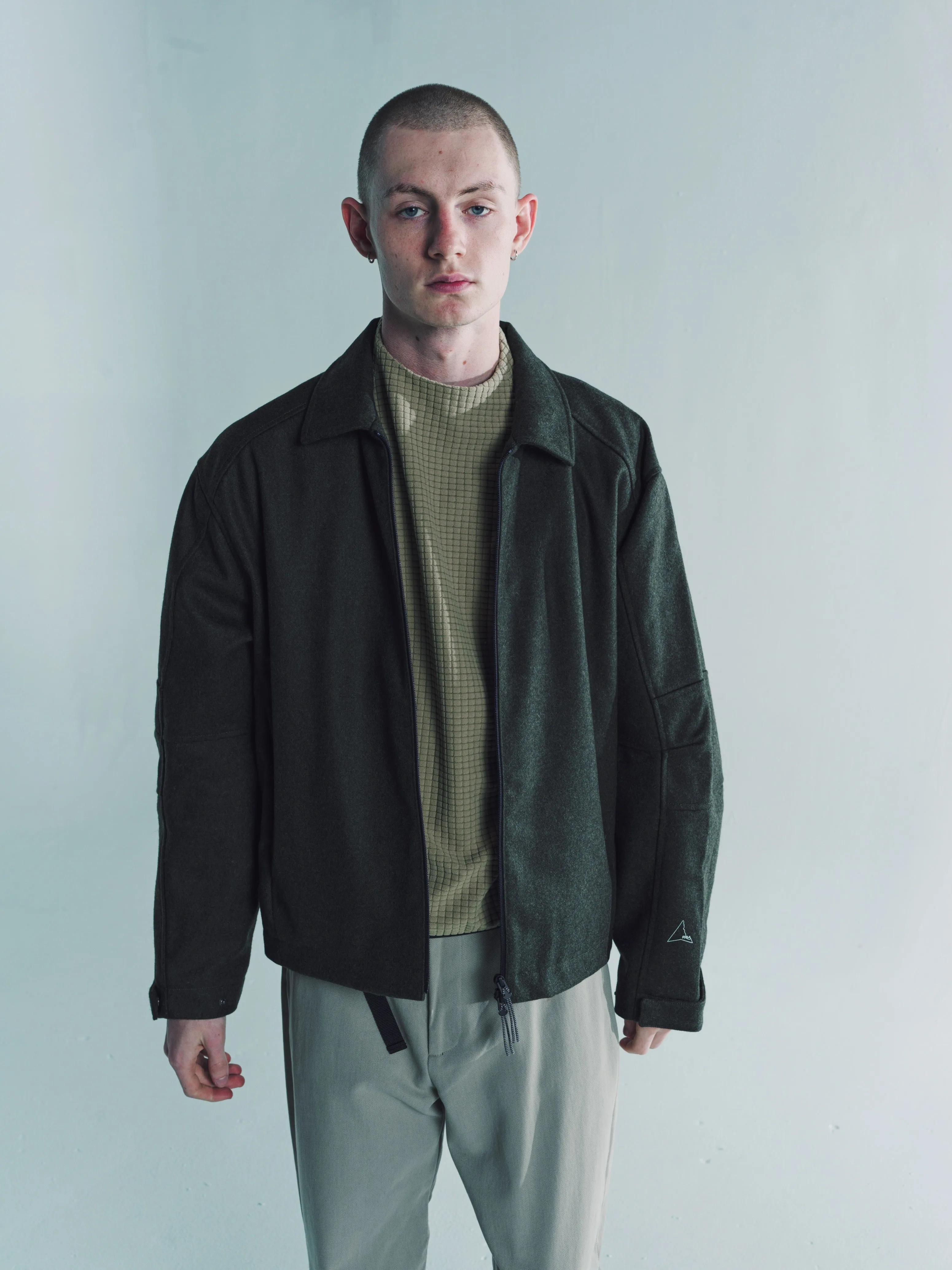 Olive Zip Up Shirt Jacket